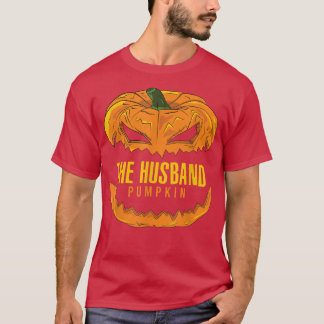 Mens Husband Pumpkin Matching Family Group Hallowe T-Shirt