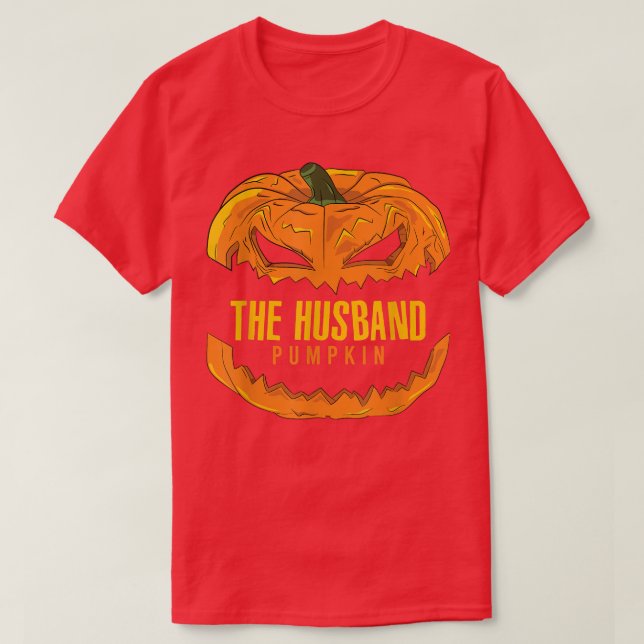 Mens Husband Pumpkin Matching Family Group Hallowe T-Shirt (Design Front)