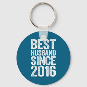 Mens Husband Since 2016 Wedding Key Ring
