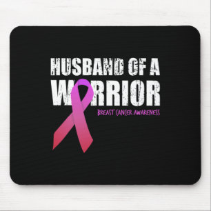 Mens Husbynd Of A Warrior Breast Cancer Awareness Mouse Pad