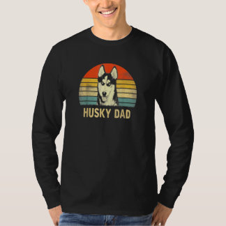 Mens Husky Dad Dog Owner Vintage Retro Graphic T-Shirt