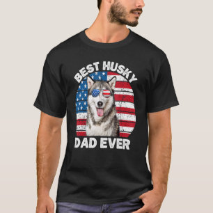 Mens Husky Dad Patriotic Siberian Husky Dog Owne T-Shirt