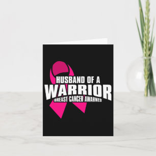 Mens Husnd Of A Warrior Breast Cancer Awareness Mo Card
