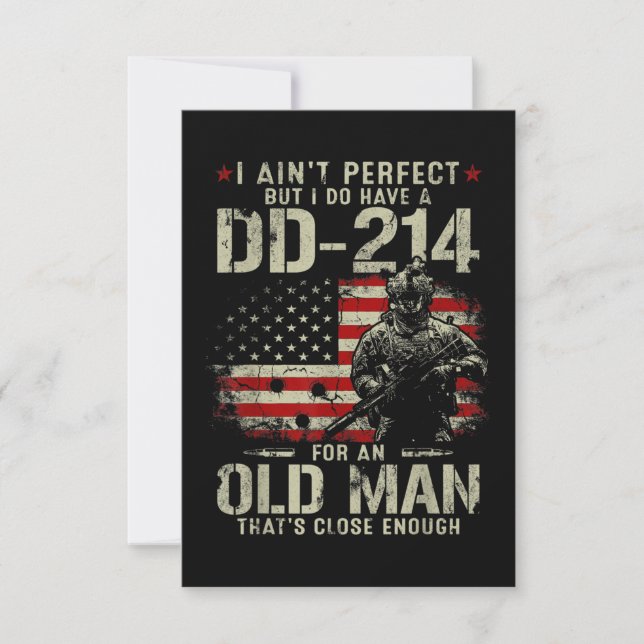 Mens I Ain't Perfect I Do Have A DD-214 Veteran Card (Front)
