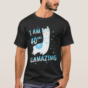 Mens I Am 40 Years Old And Llamazing Llama 40th Bi T-Shirt