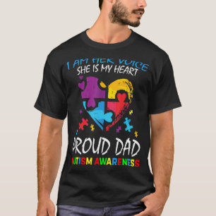 Mens I Am Her Voice My Heart Daughter Autism Aware T-Shirt