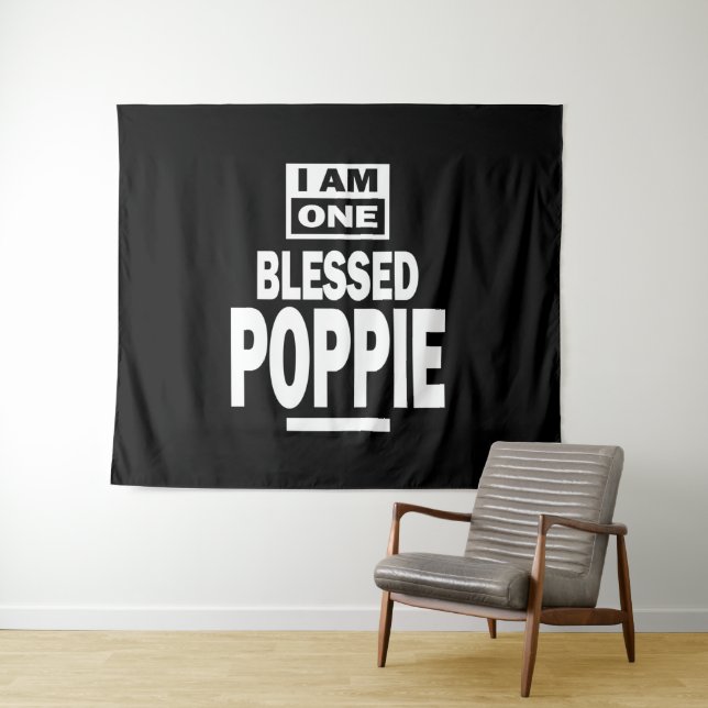 Mens I Am One Blessed Poppie Fathers Day Gift Tapestry (In Situ (Horizontal))