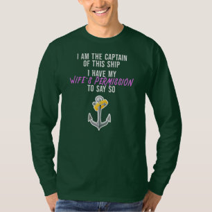 Mens I Am The Captain Of This Boat Funny Captain T-Shirt