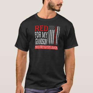 Mens I Back The Red For My Grandson Firefighter's T-Shirt