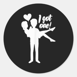 Mens I Got One Groom Bride Wedding Bachelor Party Classic Round Sticker