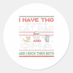 Mens I Have Two Titles Oma And Cat Dad M Classic Round Sticker