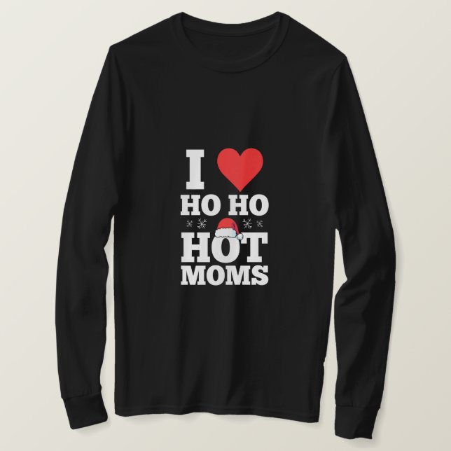 Mens I ho ho hot Moms Santa Hat Xmas Premium T-Shirt (Design Front)