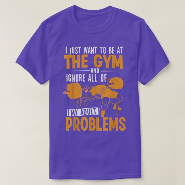 Mens I Just Want To Be At The Gym Muscle Funny Bod T-Shirt (Design Front)