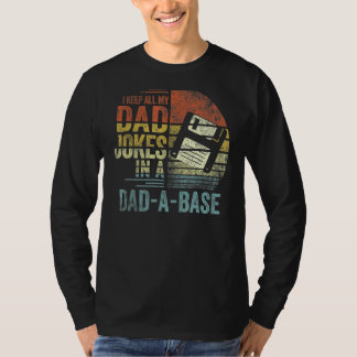 Mens I Keep All My Dad Jokes In A Dad A Base Retro T-Shirt