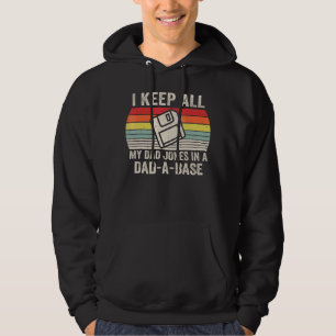 Mens I Keep All My Dad Jokes In A Dad A Base Vinta Hoodie