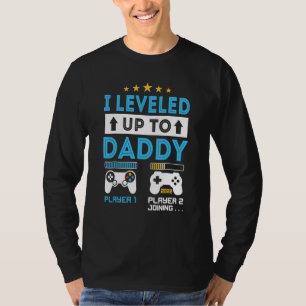 Mens I Levelled Up To Daddy 2022  Soon To Be Dad 2 T-Shirt