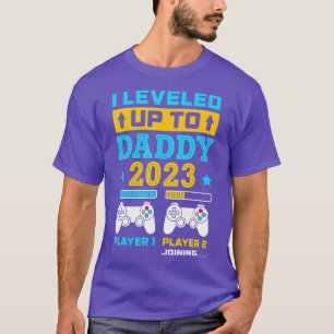 Mens I Levelled Up To Daddy 2023 Soon To Be Dad Fa T-Shirt