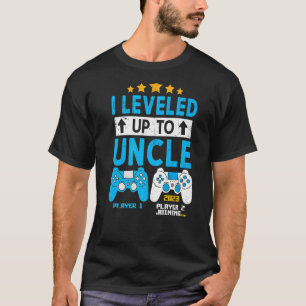 Mens I Levelled Up To Uncle 2023 Gamer  Soon To Be T-Shirt