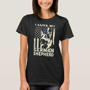 Mens I Love German Shepherd Cute German Shepard D T-Shirt