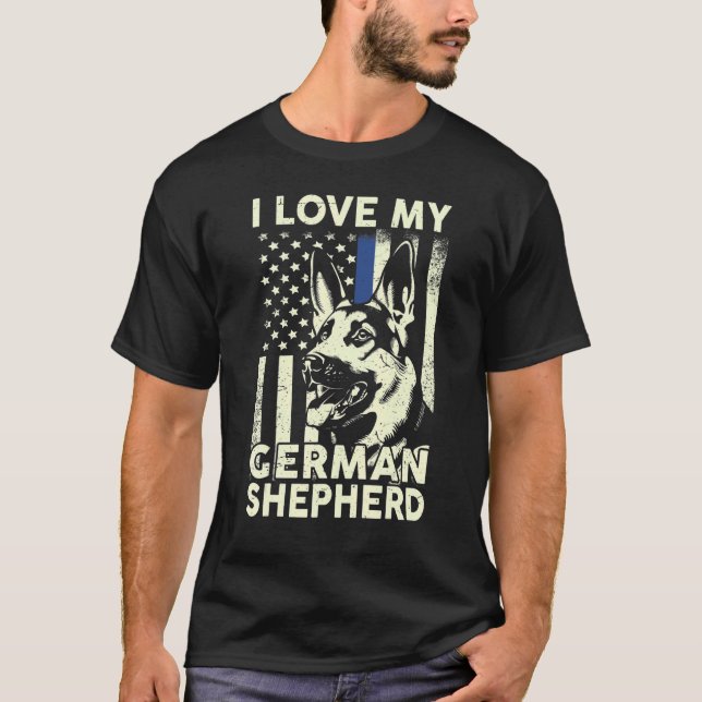 Mens I Love German Shepherd T-Shirt (Front)