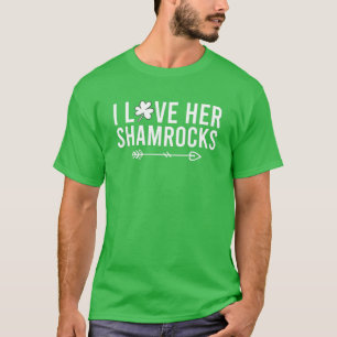 Mens I Love Her Shamrocks S St Patrick's Day Coupl T-Shirt