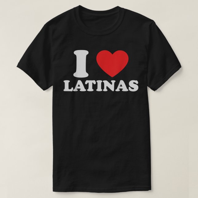 Mens I Love I Heart Latinas Tshirt Funny Red Heart (Design Front)