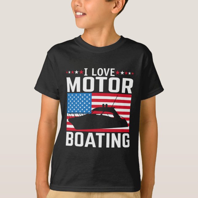 Mens I Love Motor Boating Motorboating Tee Nitro B (Front)