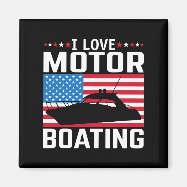 Mens I Love Motor Boating Motorboating Tee Nitro B Magnet (Front)