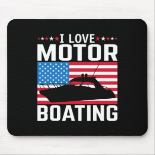 Mens I Love Motor Boating Motorboating Tee Nitro B Mouse Pad