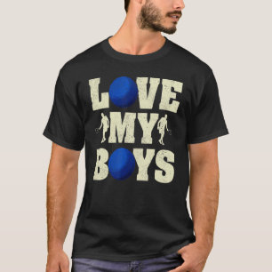 Mens I Love My Boys Racquetball Fathers Day Racqu T-Shirt