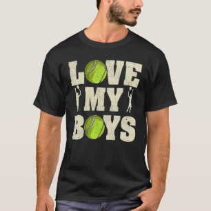 Mens I Love My Boys Tennis  Father's Day Tennis Da T-Shirt