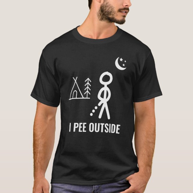 Mens I Pee Outside I Love Peeing Outside Camping T-Shirt (Front)