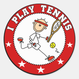 Mens I Play Tennis Tshirts and Gifts Classic Round Sticker