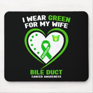 Mens I Wear Green For My Wife Bile Duct Cancer Awa Mouse Pad