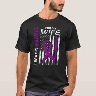 Mens I Wear Purple For My Wife Epilepsy Awareness T-Shirt