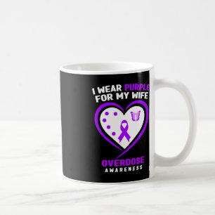 Mens I Wear Purple For My Wife Overdose Awareness Coffee Mug