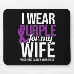 Mens I Wear Purple For Wife Pancreatic Cancer Awar Mouse Pad