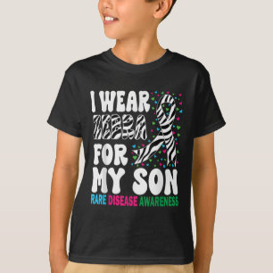 Mens I Wear Zebra For My Son Rare Disease Awarenes T-Shirt
