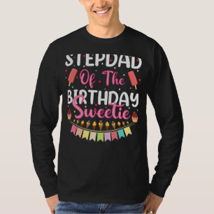 Mens Ice Cream Stepdad Of The Birthday Sweetie Fa T-Shirt