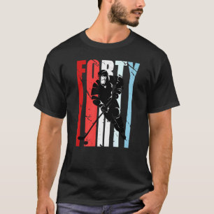 Mens Ice Hockey 40th Birthday Player Motivational T-Shirt