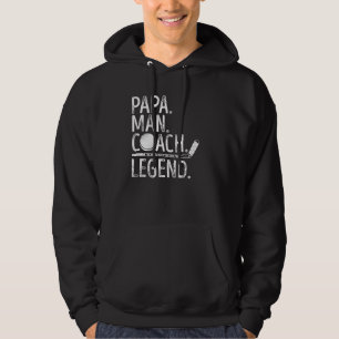 Mens Ice Hockey Papa Man Coach Legend Myth Proud D Hoodie