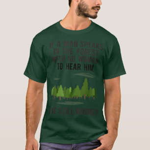 Mens If a Man Speaks in The Forest With No Woman t T-Shirt