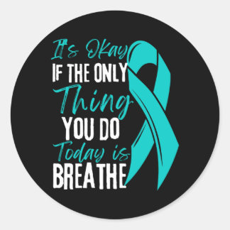 Mens If The Only Thing Do Is Breathe Performance Classic Round Sticker