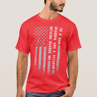 Mens I'm a dad grandpa and a veteran grandfather  T-Shirt