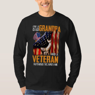 Mens Im A Dad Grandpa Veteran Fathers Day American T-Shirt
