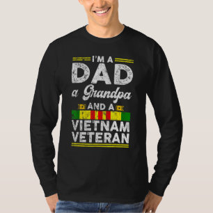 Mens Im A Dad Grandpa Vietnam Veteran Patriot Fath T-Shirt