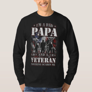 Mens I'm A Dad Papa And A Veteran For Dad Father's T-Shirt
