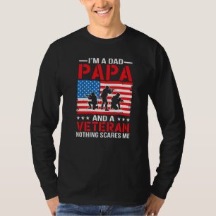 Mens I'm A Dad Papa And A Veteran For Dad Father's T-Shirt