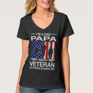Mens I'm A Dad Papa And A Veteran For Dad Father's T-Shirt