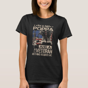 Mens I'm A Dad Poppa And A Veteran  Poppa Father's T-Shirt